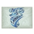 thumbnail image 1 of Zodiac Aries Cutting Board, Animal with Floral Swirls in Blue Shades, Decorative Tempered Glass Cutting and Serving Board, Large Size, Pale Sage Green Indigo, by Ambesonne, 1 of 1