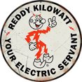 thumbnail image 1 of Pintura Hojalata Redonda 30x30cm Borde Cóncavo Y Convexo Serie Caligrafía Y Pintura Reddy Kilowatt, 1 of 9