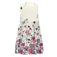 thumbnail image 4 of WTOBBY Women's Casual Fashion Breathable V-Neck Vest with Pockets Floral Holiday Dress, Summer Lightweight Design for Comfort, Perfect for Beach and Outdoor Fun,Watermelon Red S, 4 of 4