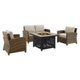 thumbnail image 1 of Afuera Living 4-Piece Wicker / Rattan Patio Fire Pit Sofa Set in Sand/Brown, 1 of 10