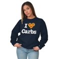 thumbnail image 5 of Love Heart Carbs Pizza Food Cute Women Crewneck Sweatshirt Brisco Brands M, 5 of 6