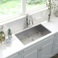 thumbnail image 2 of KRAUS Pax™ Zero-Radius 31 ½ in. Undermount Single Bowl Stainless Steel Kitchen Sink with Faucet and Soap Dispenser in Chrome, 2 of 12