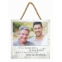 Hold You in Heart Heaven White 7 x 7 Inch Pine Wood Wall Hanging Photo Frame