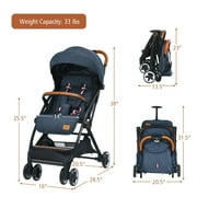 Babyjoy Lightweight Baby Stroller Aluminium Frame with Net for Travel 15 lbs Blue