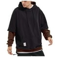 thumbnail image 1 of toraway Chandails à Capuchon pour Hommes Chandails en Molleton à Capuche Chandails en Molleton pour Hommes Sweat à Capuche pour Homme avec Motif Patchwork Contrasté TG, 1 of 4