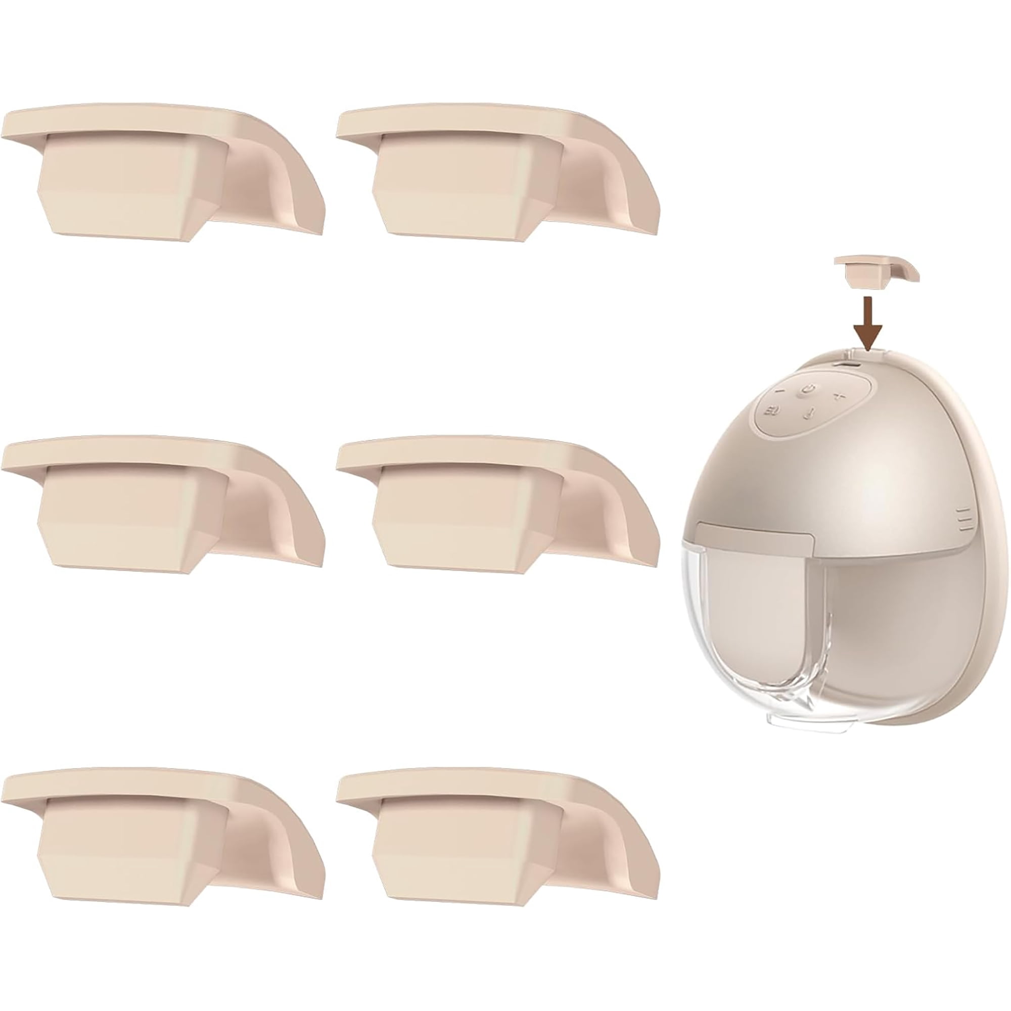 XIRQI 6Pc Anti-Leak Spout Cap Compatible with Eufy E20/E10/S1/S1 Pro Wearable Breast Pump, Food-Grade Silicone, Bpa Free, Dust Cover for Eufy Pump, Non-Original Replacement Parts