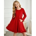 thumbnail image 3 of Oudiya Girls Casual Long Sleeve Floral Dress Twirly Skater Swing Dresses for Kids 4-13 Years, 3 of 8