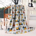 thumbnail image 2 of Cartoon Construction Vehicles Cones Gray Pattern Blanket,Comfortable Soft Flannel Throw Blanket,All Season,Warm Lightweight Blankets for Sofa Bed Couch Living Room Chair,60"x80", 2 of 4