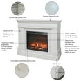 thumbnail image 5 of Electric Fireplace Mantel, Woode TV Stand with 24"Insert Heater, Farmhouse Heater with 4 Brightness,Freestanding Media Console for Living Room,Bedroom, 5 of 9