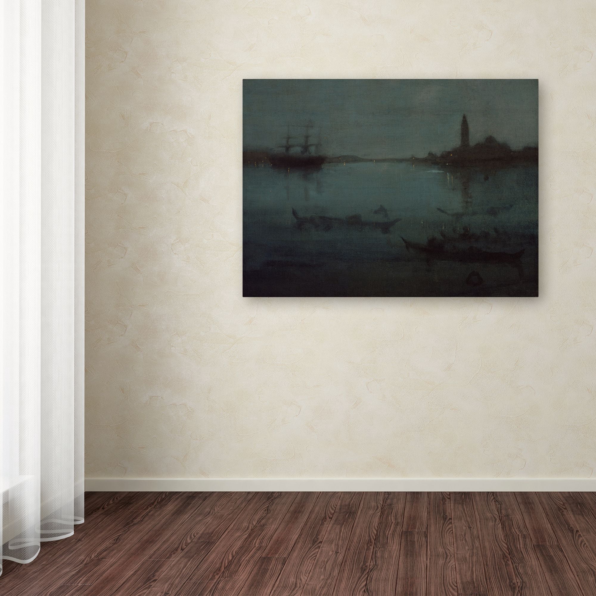 Trademark Fine Art 'Nocturne In Blue And Silver The Lagoon Venice' Canvas Art by Whistler