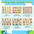 thumbnail image 3 of Zsiparty Wooden Peg Puzzles for Kids, 6 Pack 11.8 X 8.9 inch Preschool Puzzles Set for 3 4 5 Years Old, Montessori Learning Toys for Girls and Boys, 3 of 6