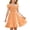 Orange, variant on Girls' Dress 5-14Y Short Sleeve Round Neck Solid Color Polyester for Daily Casual Wear Beige 11-12 Years