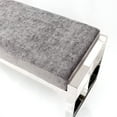 thumbnail image 6 of Pasargad Home Luxe Velvet Bench Grey Color, 6 of 6
