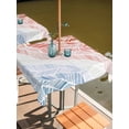 thumbnail image 2 of Outdoor Tablecloths with Umbrella Hole & Zipper, Ombre Orange Blue 54x54 Inch Square Tablecloths, Summer Coastal Ocean Sea Beach Wave Waterproof Table Cloth, Patio/Pool/Picnic Table Covers, 2 of 8