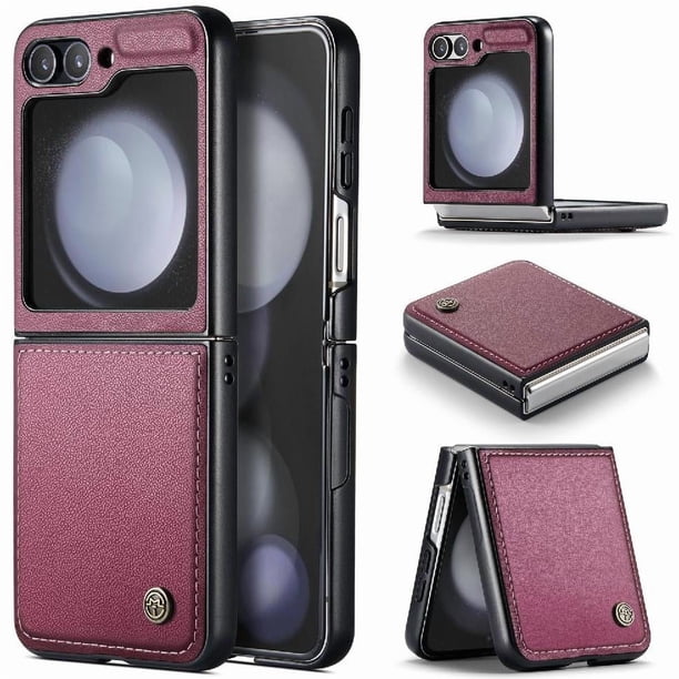 Funda tipo cartera Samsung Galaxy Z Flip 6 5G con cierre magnético, RFID, tarjetero, soporte, carga inalámbrica