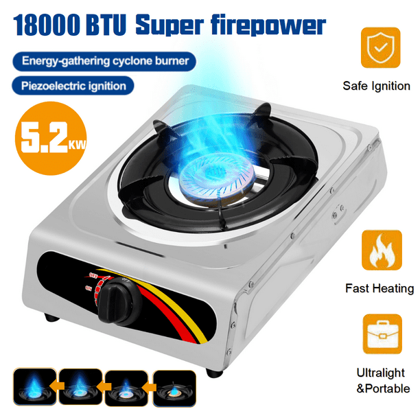 Wobythan Single Burners Cooktop Gas Stove Stainless Steel Kitchen