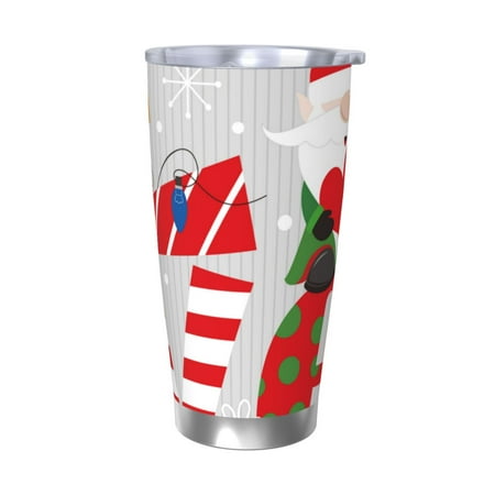 

Tideii Christmas Gnome With Love for 20OZ Car Cup Stainless Steel Cold and Hot Cup with Lid Suitable for Outdoor and Home Unisex-Without Straw