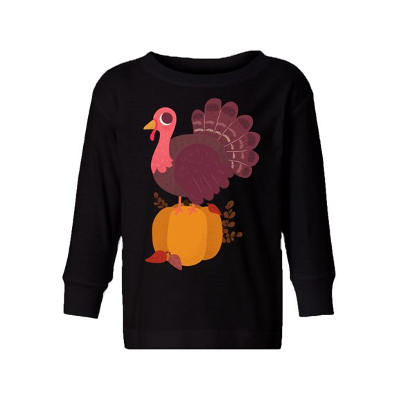 Awkward Styles Thanksgiving Toddler Long Sleeve Shirt Happy Turkey Kids T-Shirt