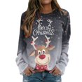 thumbnail image 2 of Camiseta suelta estampada a la moda para mujer, blusa de manga larga, cuello redondo, camisetas casuales, sudadera Pompotops FGAJ11807, 2 of 5
