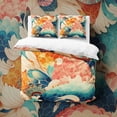 thumbnail image 4 of Escala de pescado de colores funda de edredón japonés juego de cama, funda nórdica de algodón, 4 of 5