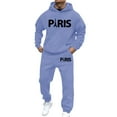 thumbnail image 2 of Men Sweatsuits 2 Piece Set Letter Print Casual Hoodies Sweatshirt And Joggers Sweatpants Set Loose Street Fall Winter Long Sleeve Sport Suit Set With Pocket, 2 of 5