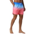 thumbnail image 5 of INSPIRE CHIC Men's Contrast Color Gradient Elastic Waist Summer Drawstring Beach Shorts 28 Blue Red, 5 of 6