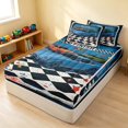 thumbnail image 3 of Erosebridal Vintage Car Zipper Full Size Comforter Sets with Fitted Sheet and 2 Pillowcases, Finish Line Zipper Bedding Set, Vintage Finish, Navy Reversible, 3 of 7