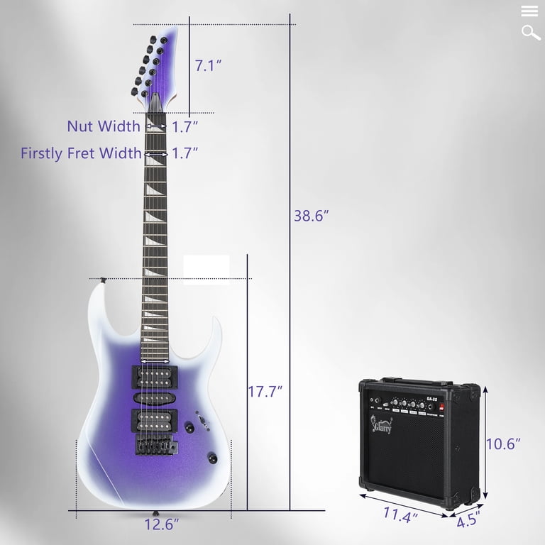 Ktaxon 39in Electric Guitar Beginner Kit w/ HSH Pickups, 20W Amp