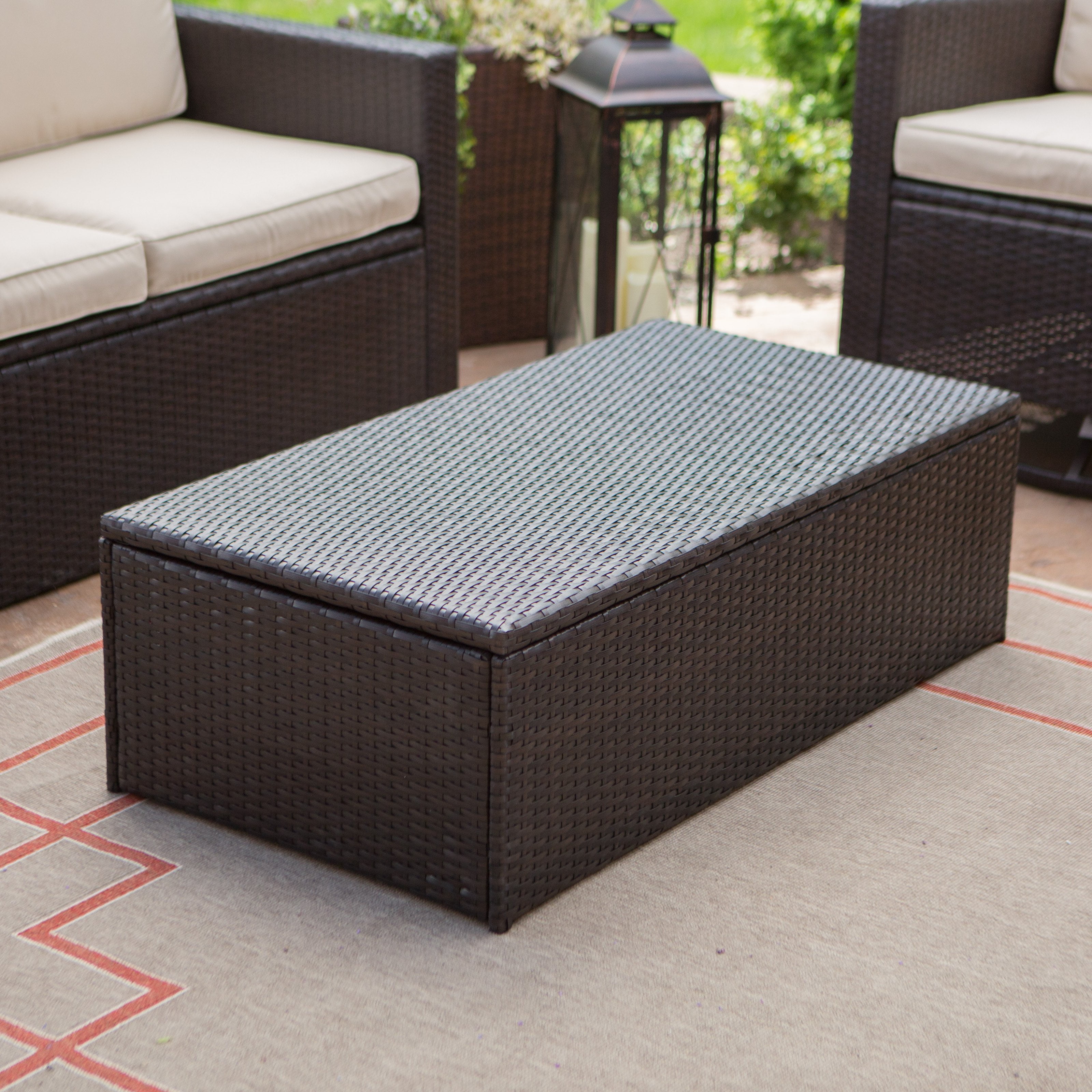 C Coast Berea Wicker 4 Piece Conversation Set With Storage C Coast Berea Wicker 4 Piece Conversation Set With Storage