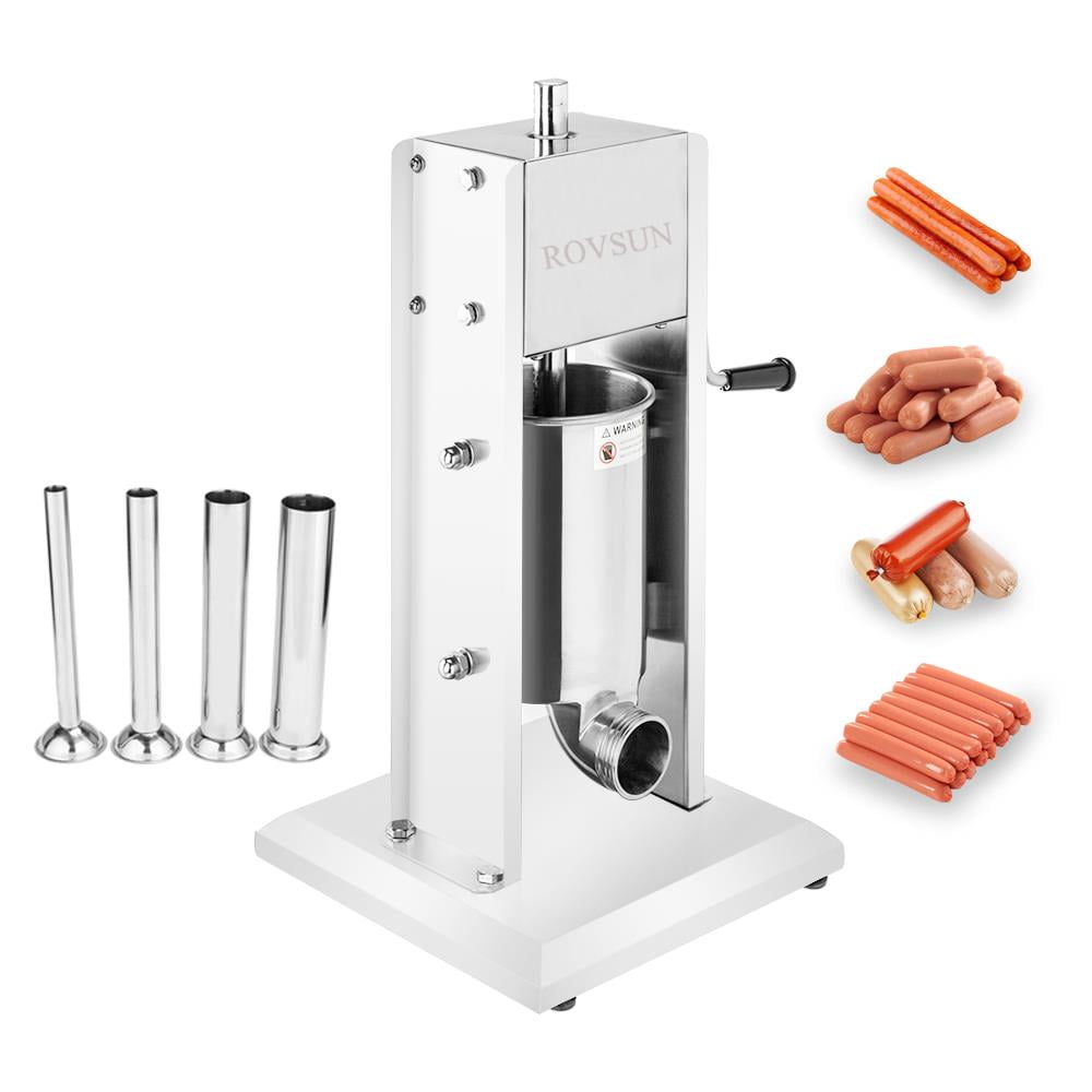 4 Tubes NEW 3L Stainless Steel Homemade Sausage Meat Stuffer Maker Macine