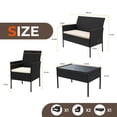 thumbnail image 5 of Gasee 4PCS Patio Rattan Conversation Furniture Set Outdoor Black/Beige Cushion, 5 of 8
