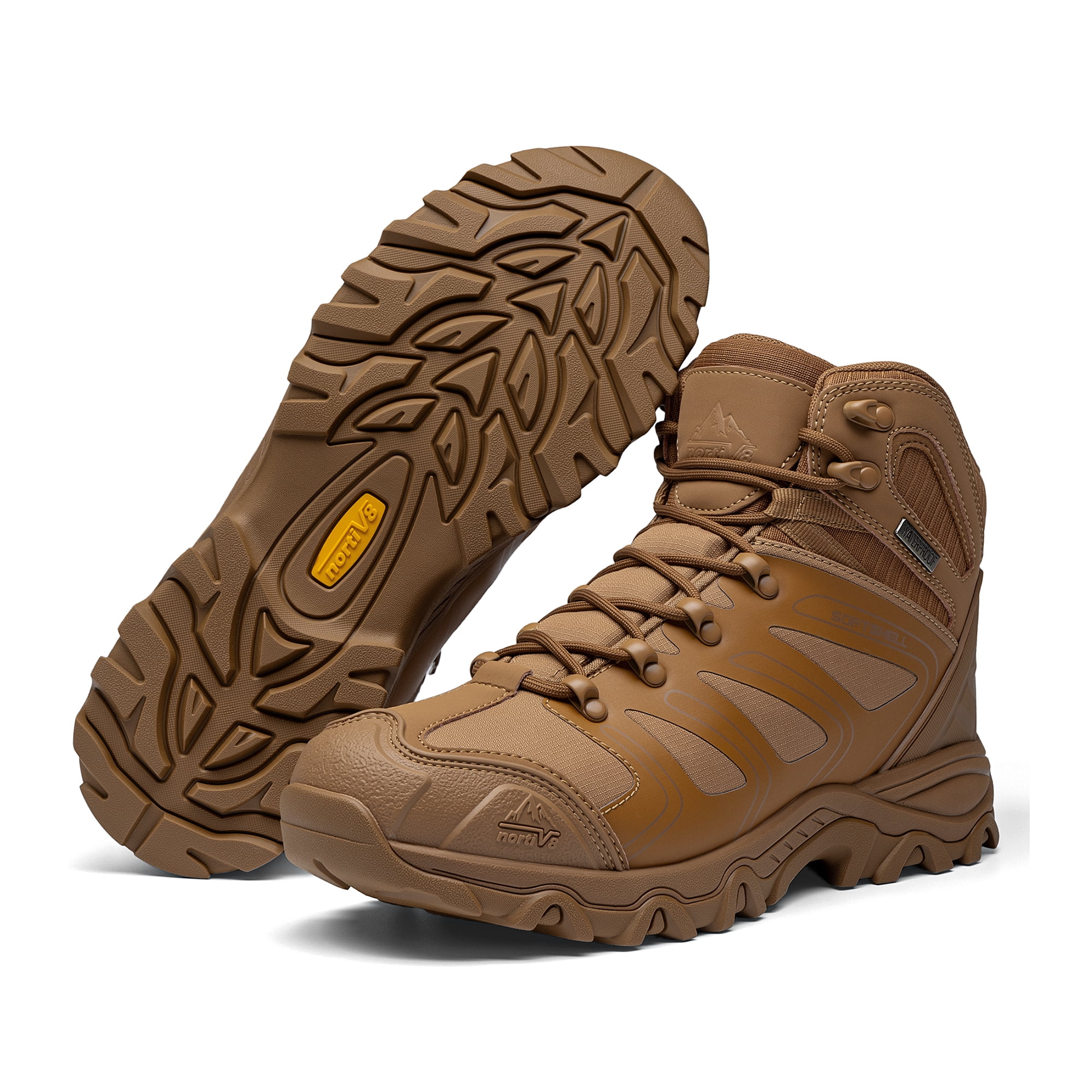 Mens Waterproof Ankle-High Hiking Boots - Lightweight Outdoor Shoes for Trekking Trails