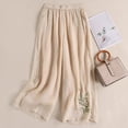 thumbnail image 2 of Soyumi Women Linen Pants Summer 2026 High Waist Comfy Gauze Slacks Lightweight Casual Loose Trousers with Pockets, Beige, 2 of 3