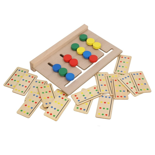 Juguete De Lógica De Color, Rompecabezas De Diapositivas De Lógica De Ejercicio, Juguete De Color, Coordinación De Ojos Y Manos, Madera Para Exteriores ANGGREK Color Logic Game Toy