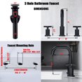 thumbnail image 5 of Adorer Matte Black 8 Inches Bathroom Faucet with Pop-up Drain, 2 Handle Widespread Bathroom Sink Faucet 3 Hole - 33163BK, 5 of 7