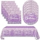 thumbnail image 1 of 41Pcs Purple Birthday Tableware Set for Happy Birthday Table Decorations Purple Theme Birthday Dessert Plates Napkins Tablecloths for 20 Guests, 1 of 4