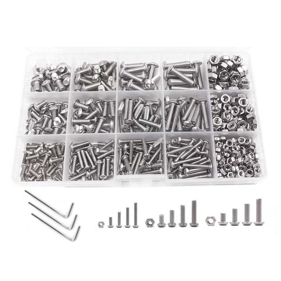 Tornillos M3 M5 Kenally 500 piezas pernos de reparación multiusos con caja de almacenamiento