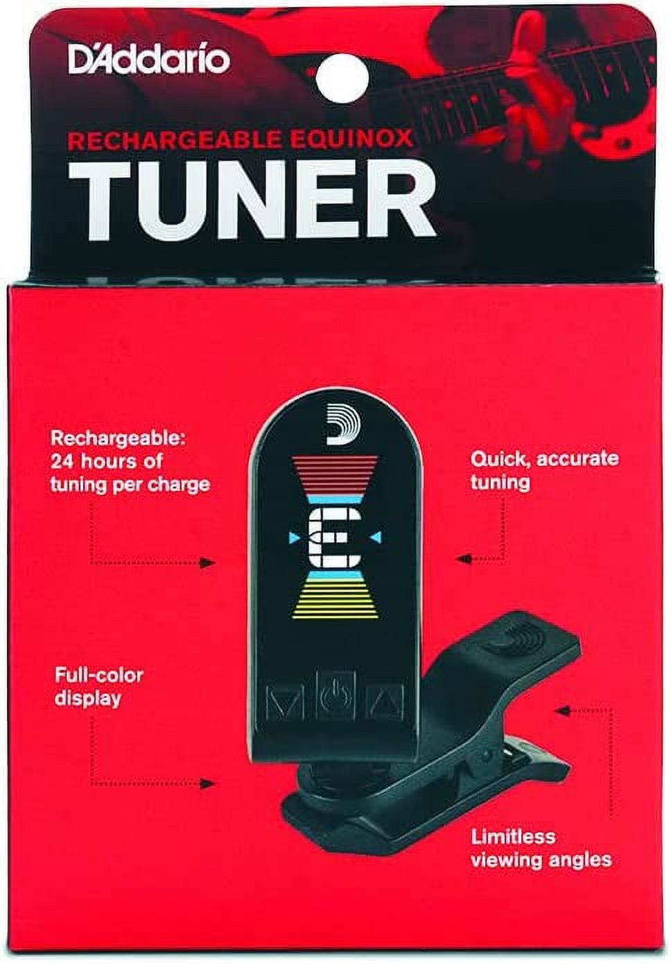 D'Addario Equinox USB Rechargeable Headstock Tuner Black