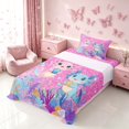 thumbnail image 3 of Homewish Cartoon Axolotl Twin Sheets for Kids Girls, Pink Glitter Stars Bedding, 3-Piece (1 Flat Sheet, 1 Fitted Sheet and 1 Pillowcase), 3 of 6