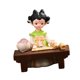 thumbnail image 5 of Figura de resina de niña con luz, decoración étnica popular, adorno de iluminación. Verde, 5 of 9