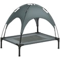 thumbnail image 1 of Lit pour Chien Portable Surélevé avec Auvent de Protection UV, 30 Pouces, Gris, 1 of 5