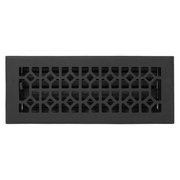 Madelyn Carter Contemporary Roman Style Vent Cover, Solid Cast Aluminum Interior, Controls Air Flow, 6 x 14 inches (Overall Face: 7.25 x 15.5 inches), Matte Black