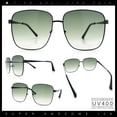 thumbnail image 2 of Womens Luxurious Oversized Rectangle Metal Rim Boyfriend Sunglasses Black - Green, 2 of 8