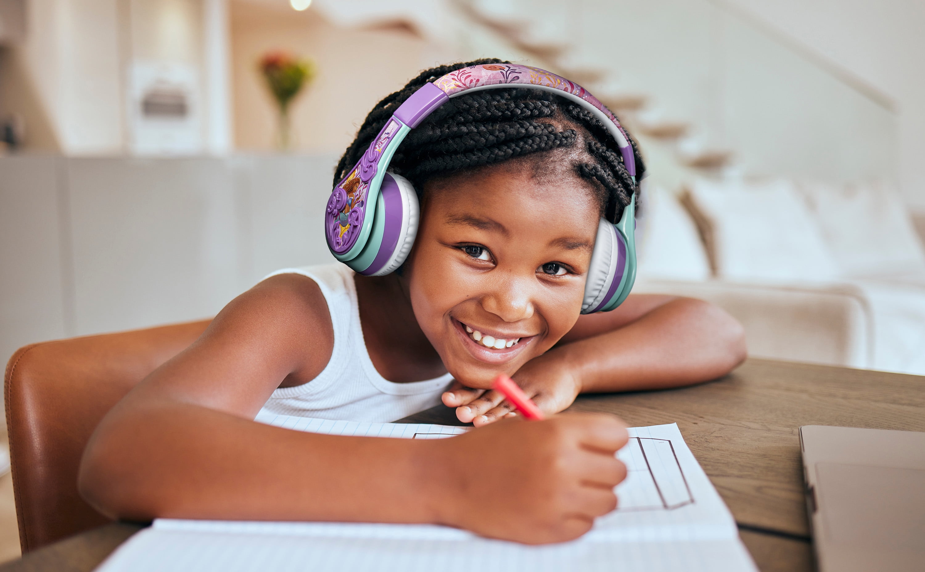 eKids The Little Mermaid Bluetooth Headphones for Kids, Wireless Headphones with Microphone Includes Aux Cord, Volume Reduced Kids Foldable Headphones for School, Home, or Travel