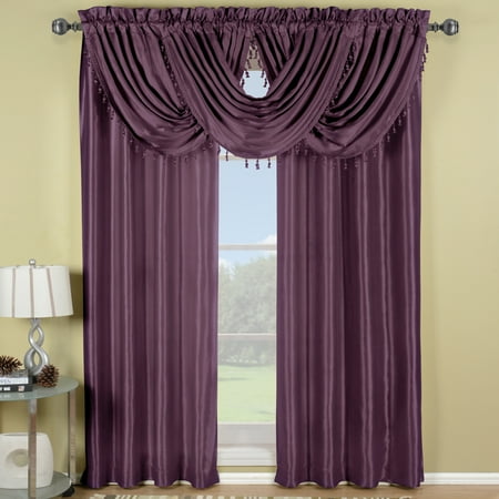 Single Soho Faux Silk Waterfall Window Valance Purple 57x37
