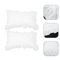 LEORX 1 Pair of Ruffled Pillow Cases Bedding Cotton Pillow Covers for Bedroom