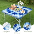 thumbnail image 4 of Blue Tie Dye Mandala Pattern Square Fitted Tablecloth with Elastic Edge,Square Table Cover,Washable Elastic Table Cover for Home Kitchen Party Decor 34"x34", 4 of 6