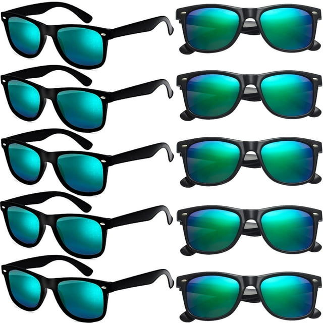 Lentes de Sol Negros con Protección UV400 en Paquete de 10 para Adultos