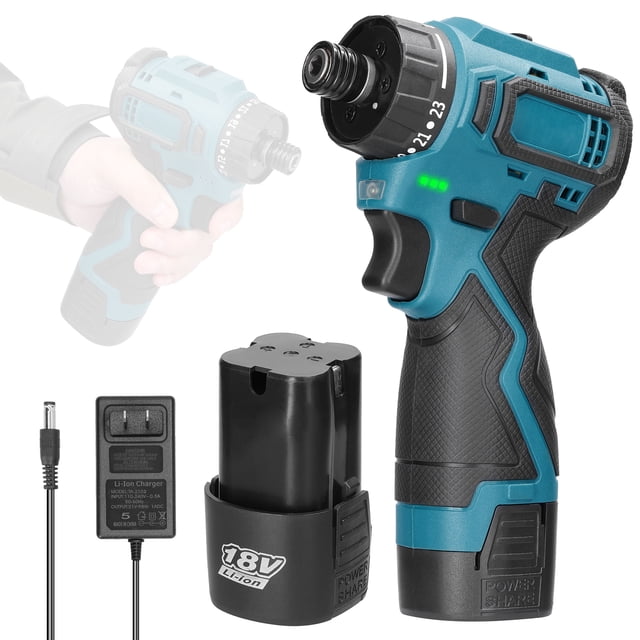 Amdohai 18V Lithium Screwdriver Torque Adjustable 2 Speed Control Modes Multifunctional Repairing Tool Kit Brushless Motor