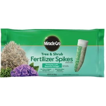 Miracle-Gro Tree & Shrub Fertilizer Spikes, 3 lb., 12 Spikes, Easy-to-Use